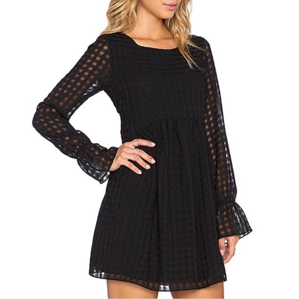Bcbgeneration Black Gingham Long Sleeve Dress size XS